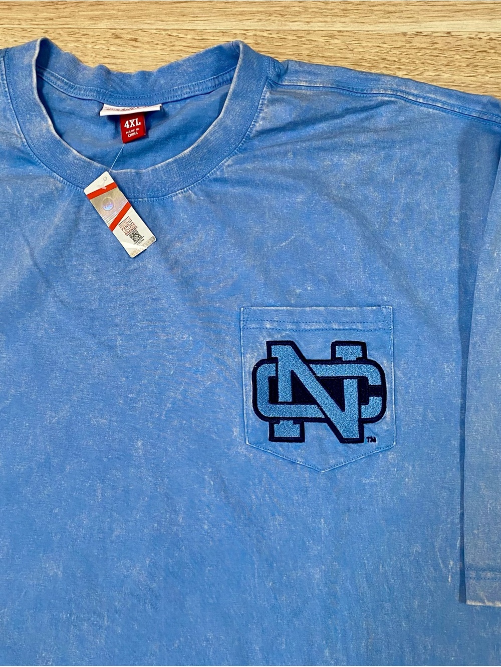 North Carolina Tar Heels T-Shirt Men’s 4XL Blue Mitchell & Ness Cotton UNC Tee